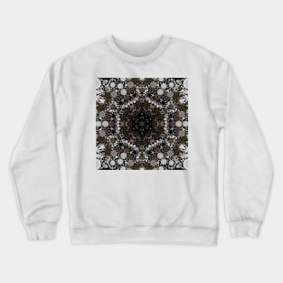 Dot Mandala Flower Brown and White Crewneck Sweatshirt